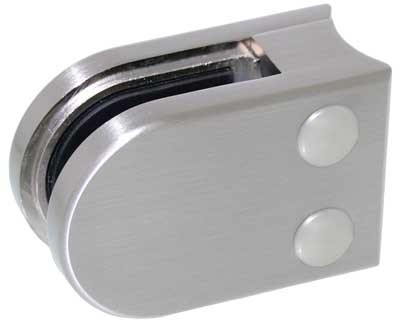 Glasklemme Modell 02 für Rohr-Ø 42.4mm, Zinkdruckguss Edelstahleffekt